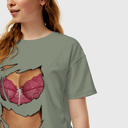 Футболка оверсайз женская Идеальный бюст, цвет: авокадо — фото 2