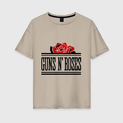 Футболка оверсайз женская Guns n Roses: rose, цвет: миндальный