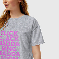 Футболка оверсайз женская Click Clack Black Pink, цвет: меланж — фото 2