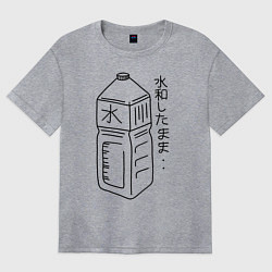 Футболка оверсайз женская Japan Bottle, цвет: меланж