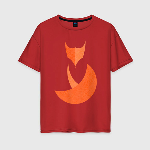 Женская футболка оверсайз Minimal Fox / Красный – фото 1