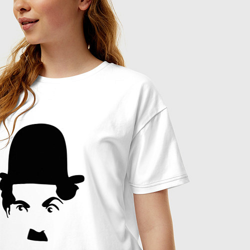 Женская футболка оверсайз Чарли Чаплин / Белый – фото 3