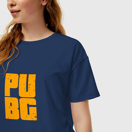 Женская футболка оверсайз PUBG Only / Тёмно-синий – фото 3