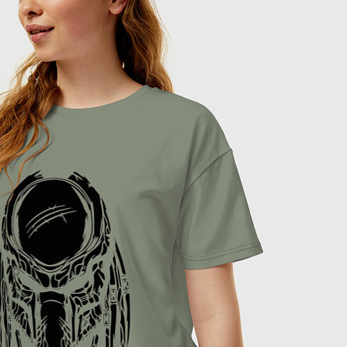 Женская футболка оверсайз Predator Mask / Авокадо – фото 3