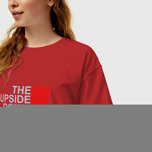 Женская футболка оверсайз The Upside Down / Красный – фото 3