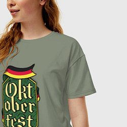 Футболка оверсайз женская Oktoberfest Germany, цвет: авокадо — фото 2