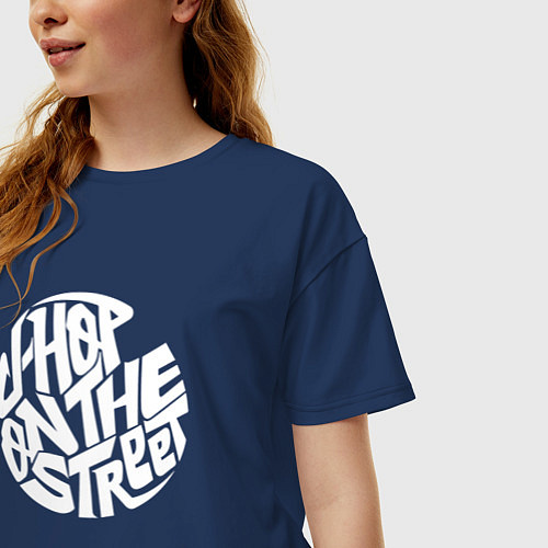Женская футболка оверсайз J-Hope: On the Street / Тёмно-синий – фото 3