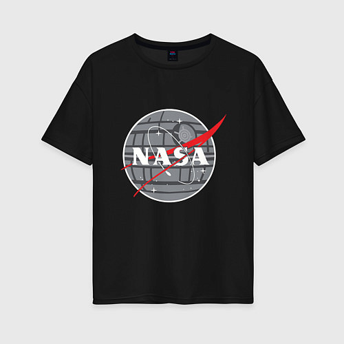 Женская футболка оверсайз NASA: Death Star / Черный – фото 1