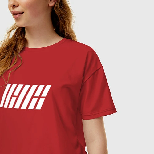 Женская футболка оверсайз IKON / Красный – фото 3
