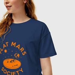 Футболка оверсайз женская Flat Mars Society, цвет: тёмно-синий — фото 2
