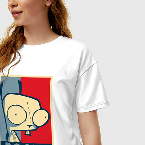 Женская футболка оверсайз Doom Zim / Белый – фото 3