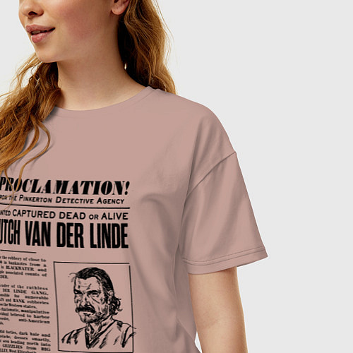 Женская футболка оверсайз RDR II: Proclamation / Пыльно-розовый – фото 3