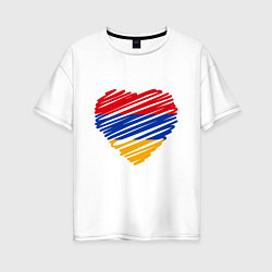 Футболка оверсайз женская Сердце Армении, цвет: белый