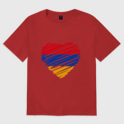 Футболка оверсайз женская Сердце Армении, цвет: красный