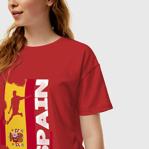 Женская футболка оверсайз Spain Football / Красный – фото 3