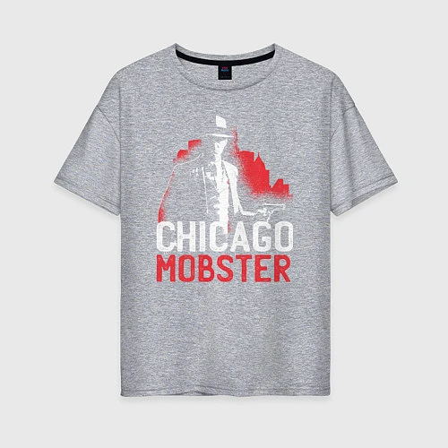 Женская футболка оверсайз Chicago Mobster / Меланж – фото 1