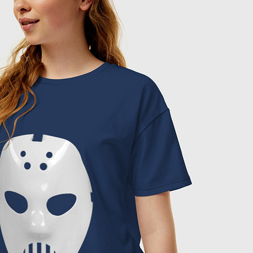 Женская футболка оверсайз Angerfist Mask / Тёмно-синий – фото 3