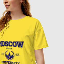 Футболка оверсайз женская MGU Moscow University, цвет: желтый — фото 2