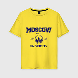 Футболка оверсайз женская MGU Moscow University, цвет: желтый