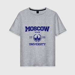 Футболка оверсайз женская MGU Moscow University, цвет: меланж