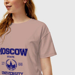 Футболка оверсайз женская MGU Moscow University, цвет: пыльно-розовый — фото 2