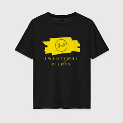 Футболка оверсайз женская 21 Top: Yellow Trench, цвет: черный