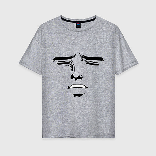 Женская футболка оверсайз Лицо в стиле аниме / Меланж – фото 1