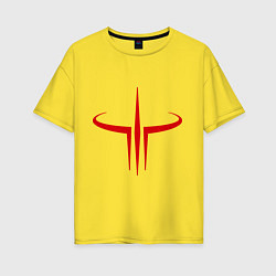 Футболка оверсайз женская Quake logo, цвет: желтый