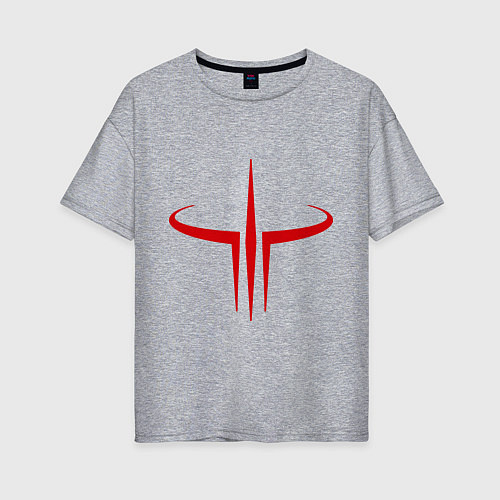 Женская футболка оверсайз Quake logo / Меланж – фото 1