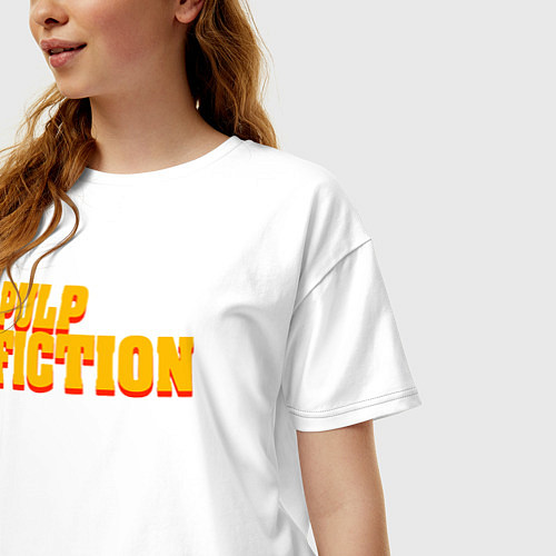 Женская футболка оверсайз Pulp Fiction / Белый – фото 3