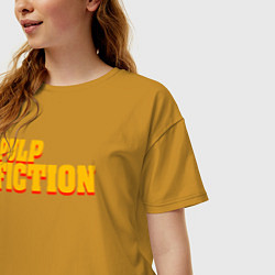 Футболка оверсайз женская Pulp Fiction, цвет: горчичный — фото 2