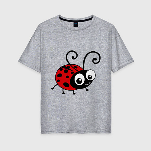 Женская футболка оверсайз Божья коровка / Меланж – фото 1