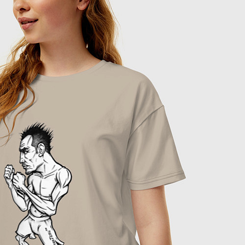 Женская футболка оверсайз Tony Ferguson art / Миндальный – фото 3