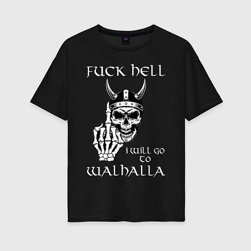 Женская футболка оверсайз Go to walhalla / Черный – фото 1
