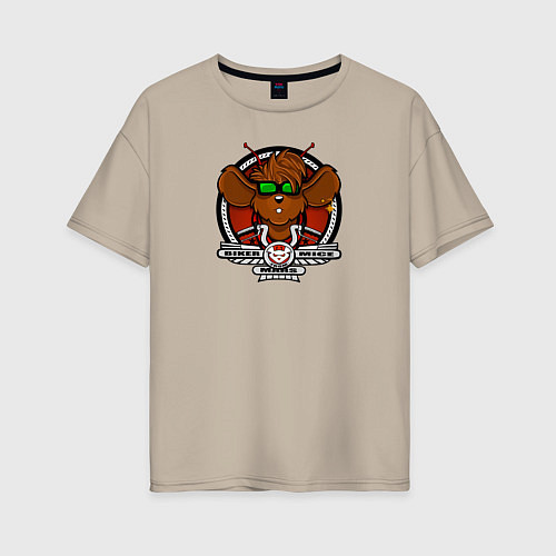 Женская футболка оверсайз Biker Mice from Mars Throttle / Миндальный – фото 1