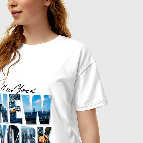 Женская футболка оверсайз White New York / Белый – фото 3