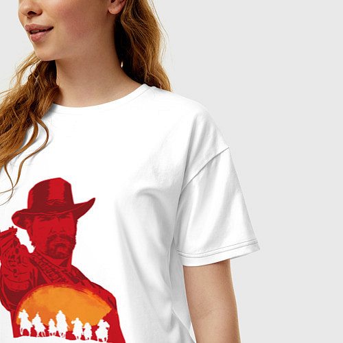 Женская футболка оверсайз Red Dead Redemption 2 / Белый – фото 3