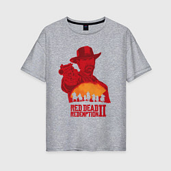Футболка оверсайз женская Red Dead Redemption 2, цвет: меланж