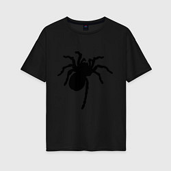 Футболка оверсайз женская Черный паук, цвет: черный