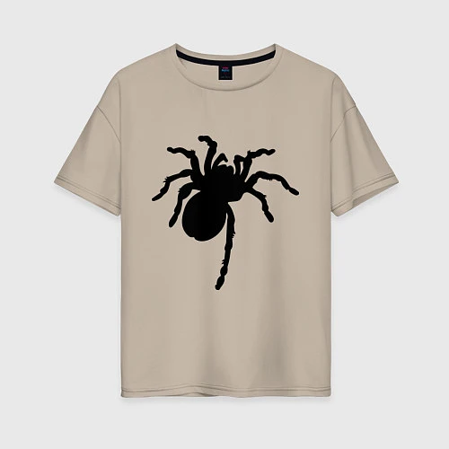 Женская футболка оверсайз Черный паук / Миндальный – фото 1