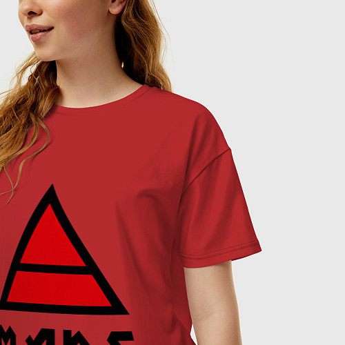 Женская футболка оверсайз 30 seconds to mars: triada / Красный – фото 3