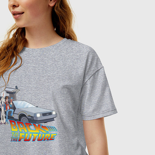 Женская футболка оверсайз Back to the future / Меланж – фото 3