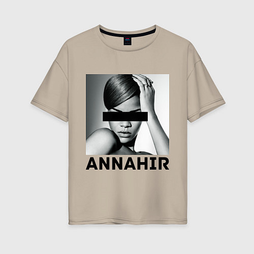 Женская футболка оверсайз Rihanna / Миндальный – фото 1
