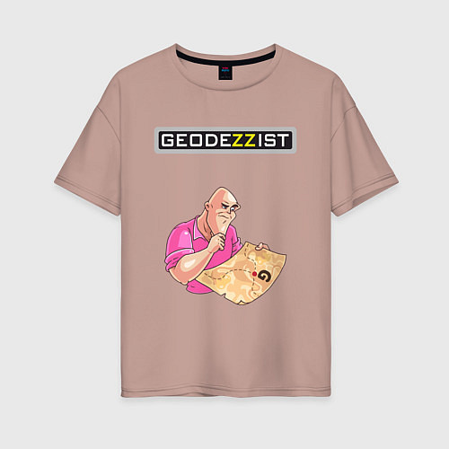 Женская футболка оверсайз GEODEZZIST / Пыльно-розовый – фото 1