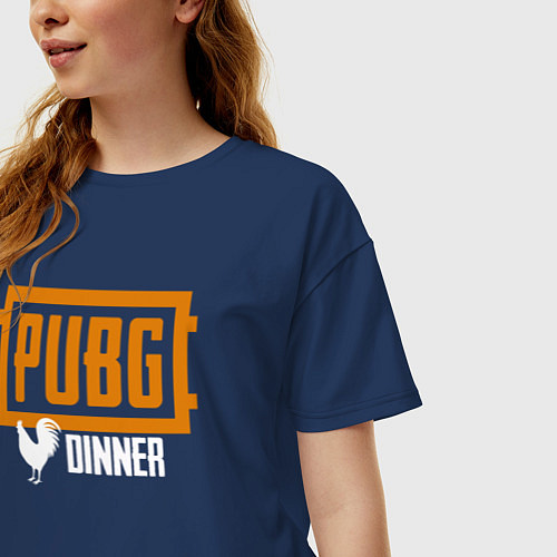 Женская футболка оверсайз PUBG 3 / Тёмно-синий – фото 3