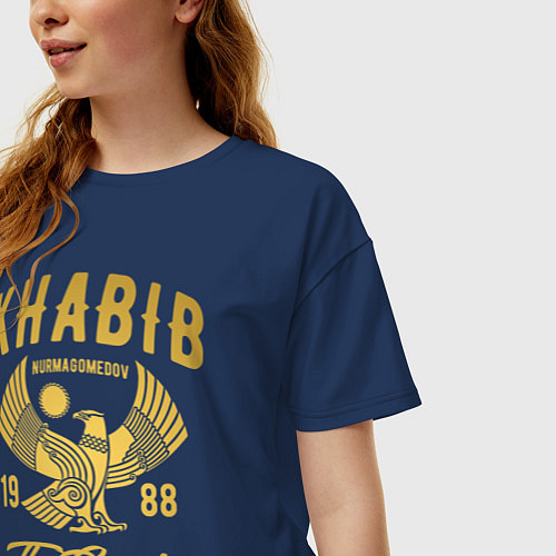 Женская футболка оверсайз Хабиб Нурмагомедов / Тёмно-синий – фото 3