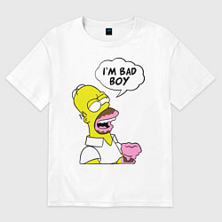 Футболка оверсайз женская I am bad boy, цвет: белый