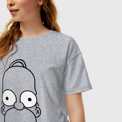 Женская футболка оверсайз Homer Face / Меланж – фото 3