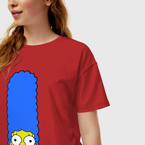 Женская футболка оверсайз Marge Face / Красный – фото 3