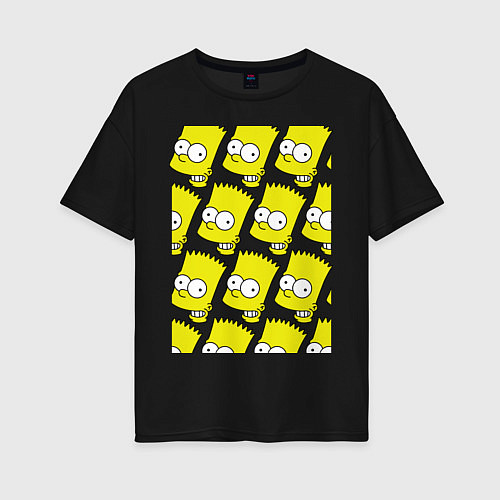 Женская футболка оверсайз Барт Симпсон: узор / Черный – фото 1